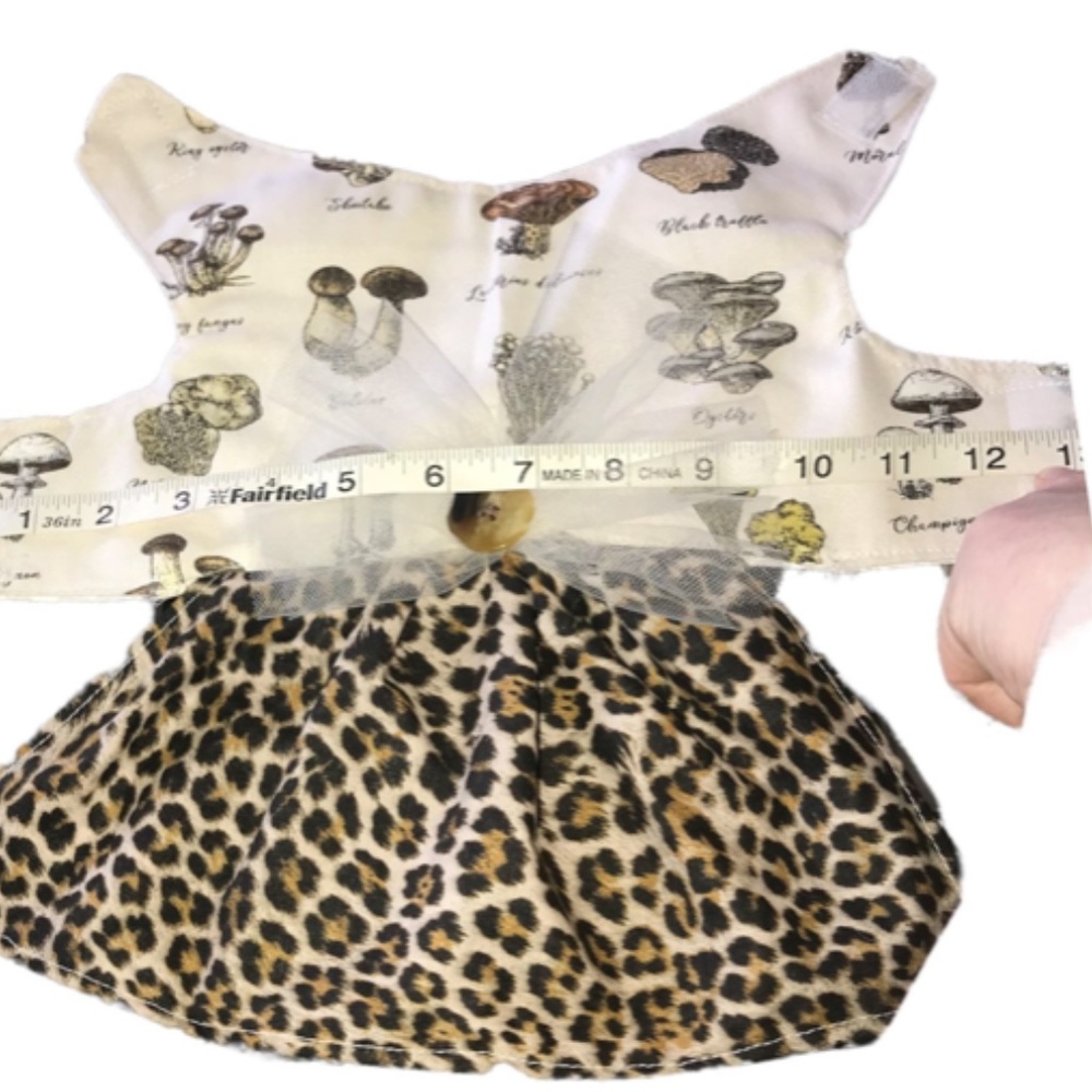 Handmade Cheetah Print/Mushroom Dog Dress- Size Small - Picture 6 of 10